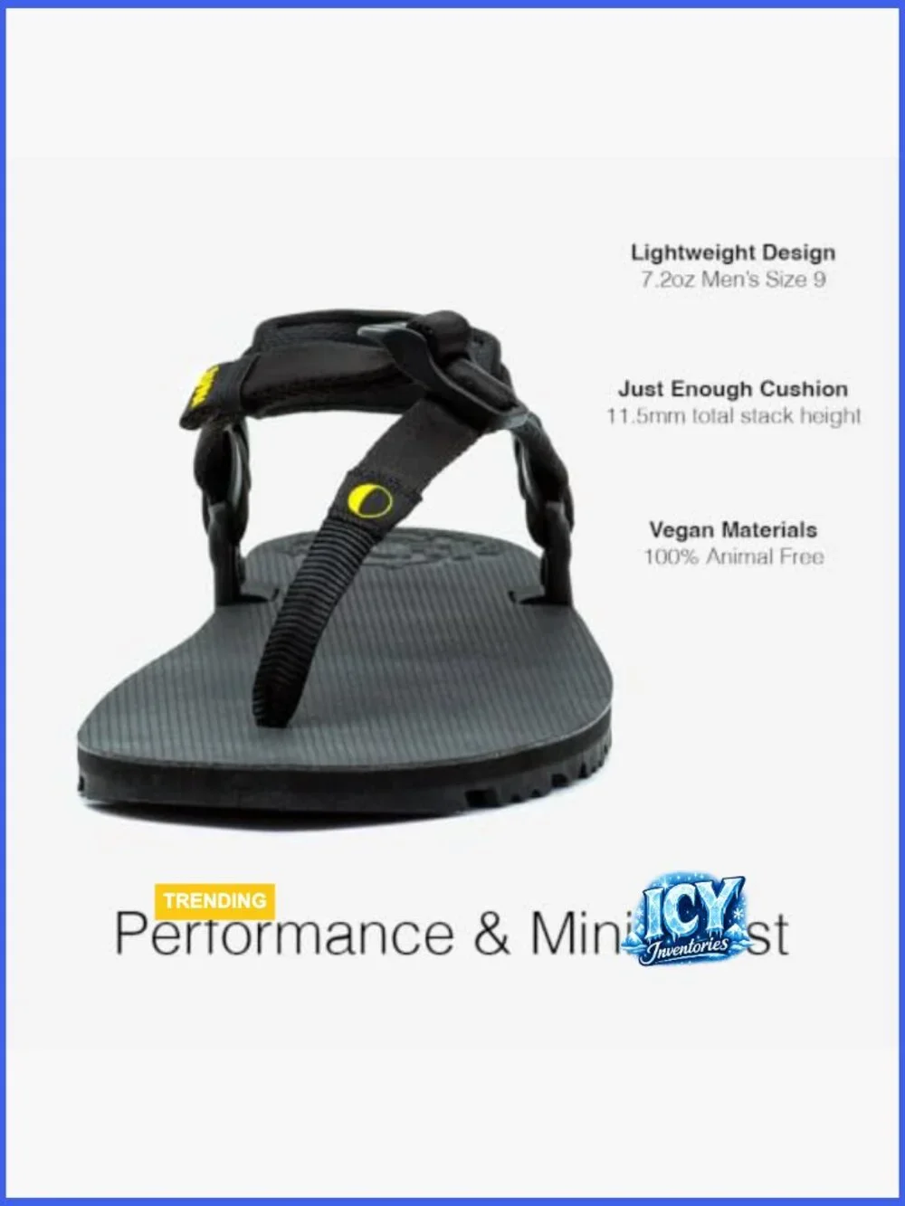 Minimalist Trail Running & Hiking Sandals - Lightweight 7.2 oz - Open Toe